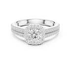 D Color Round Moissanite  Bridal Ring