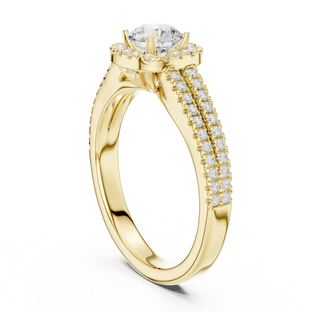 D Color Round Moissanite  Bridal Ring
