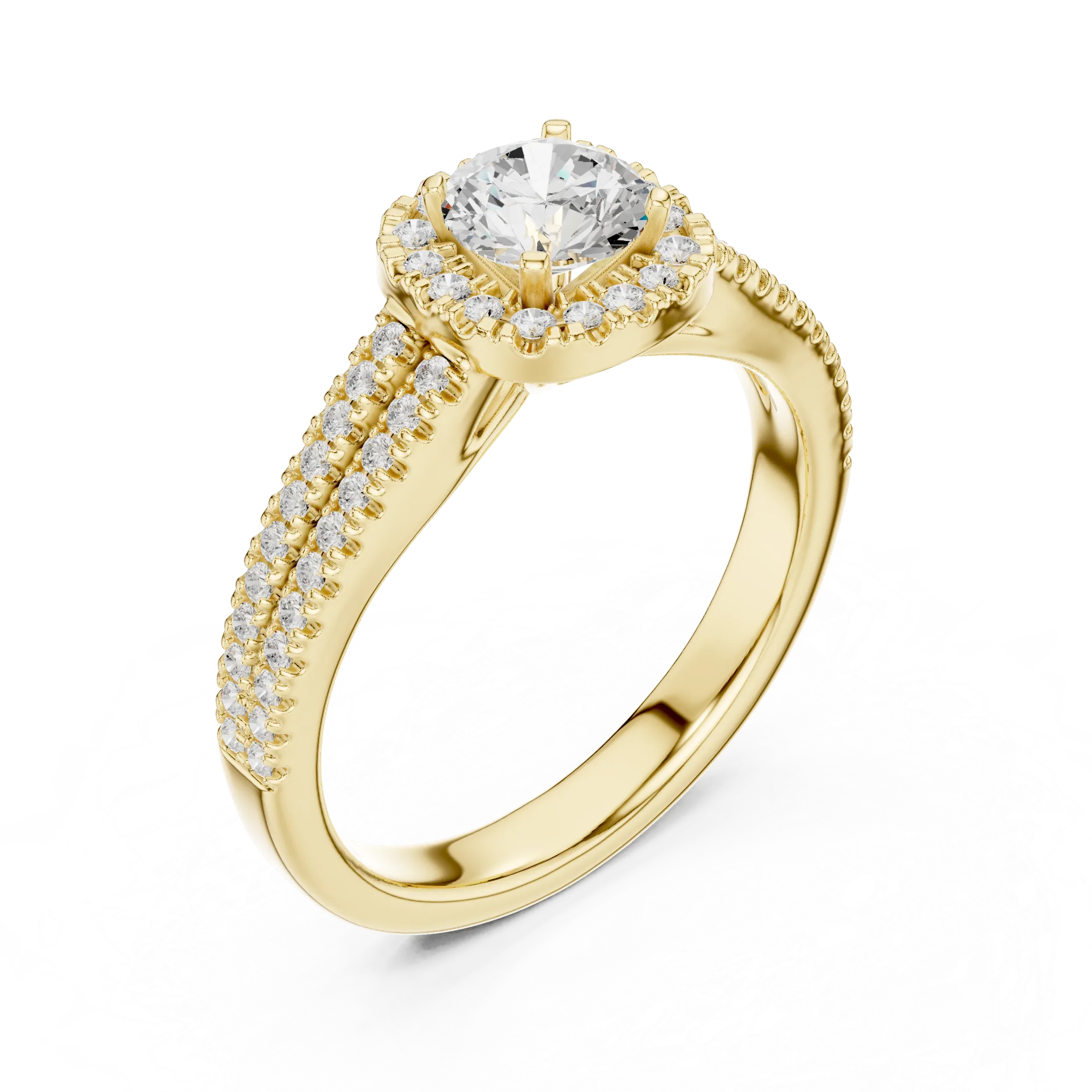 D Color Round Moissanite  Bridal Ring