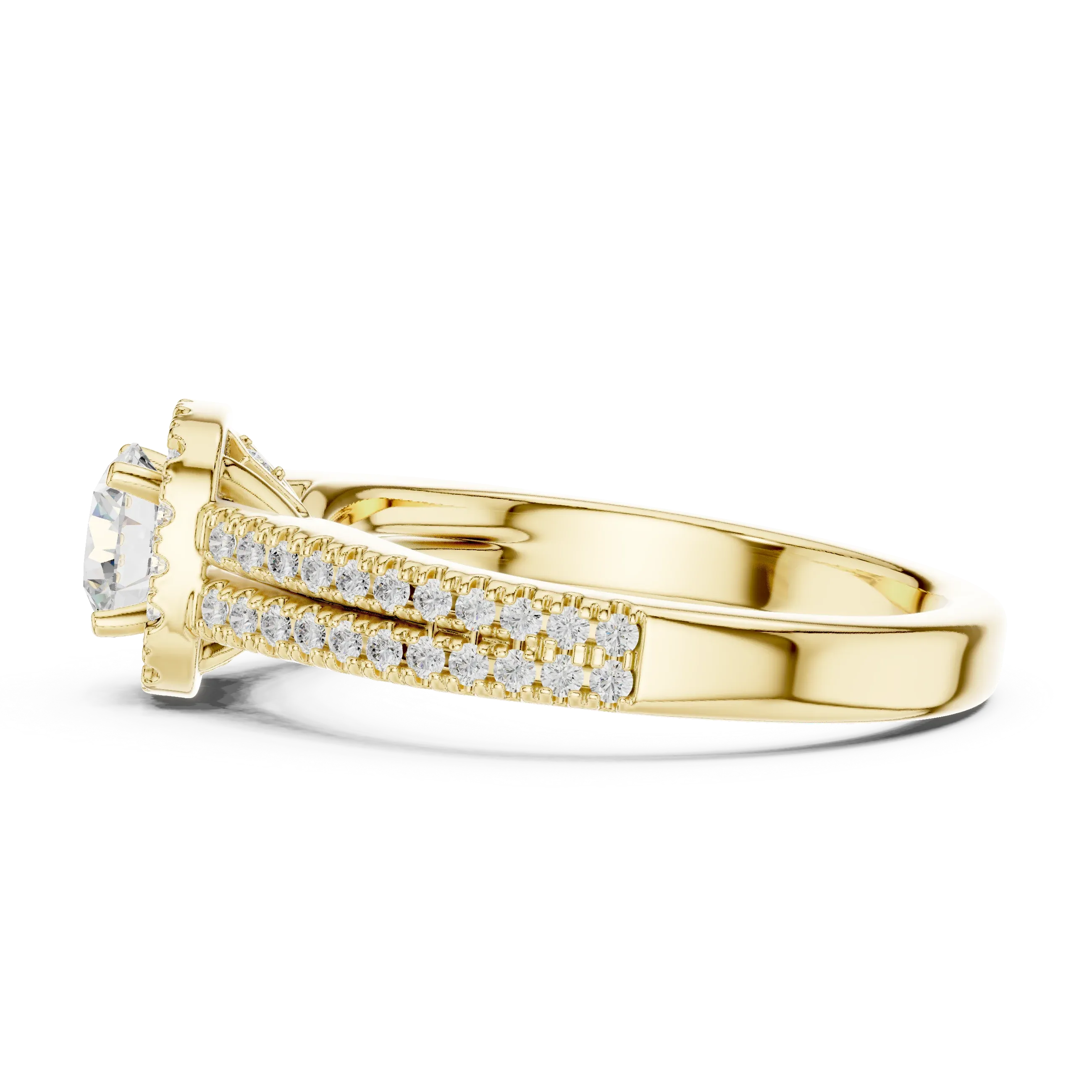 D Color Round Moissanite  Bridal Ring