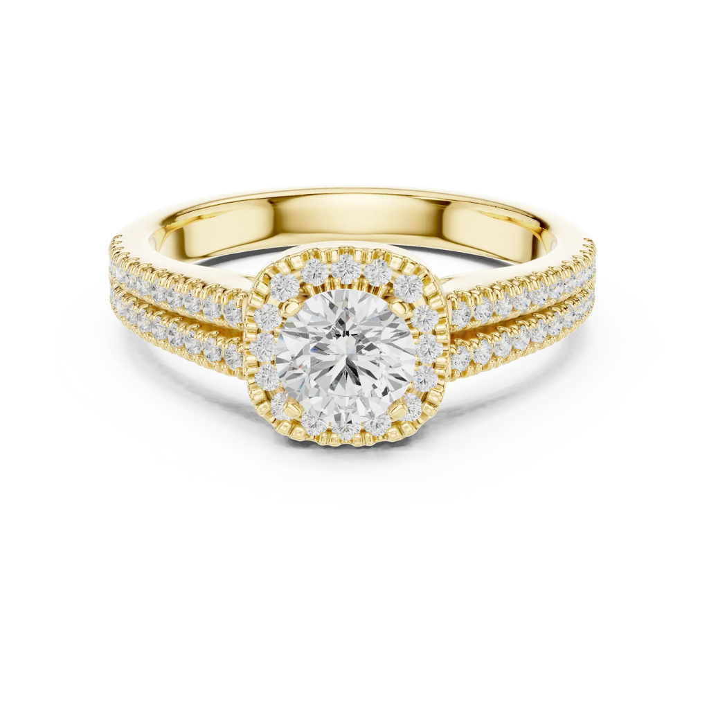 D Color Round Moissanite  Bridal Ring