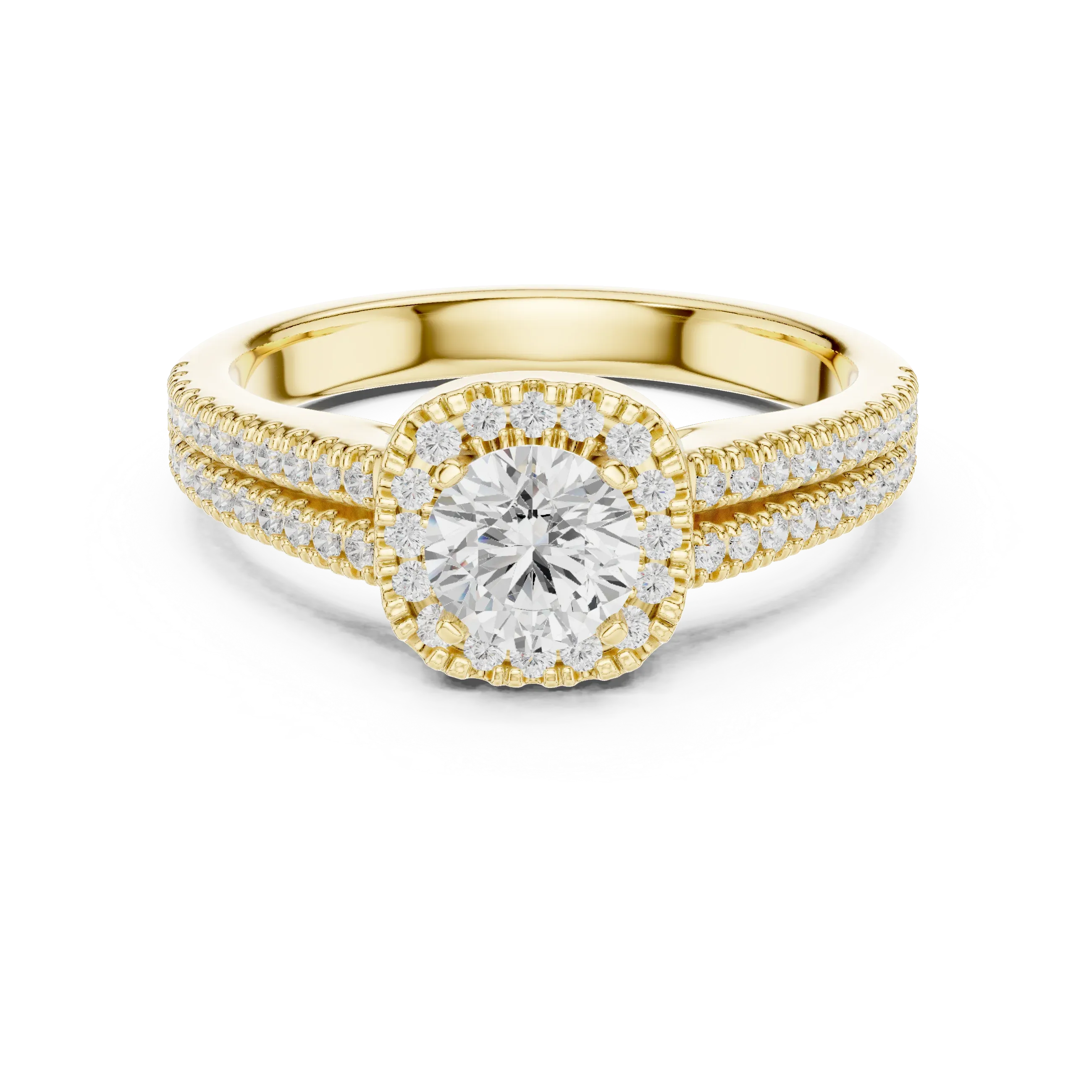 D Color Round Moissanite  Bridal Ring
