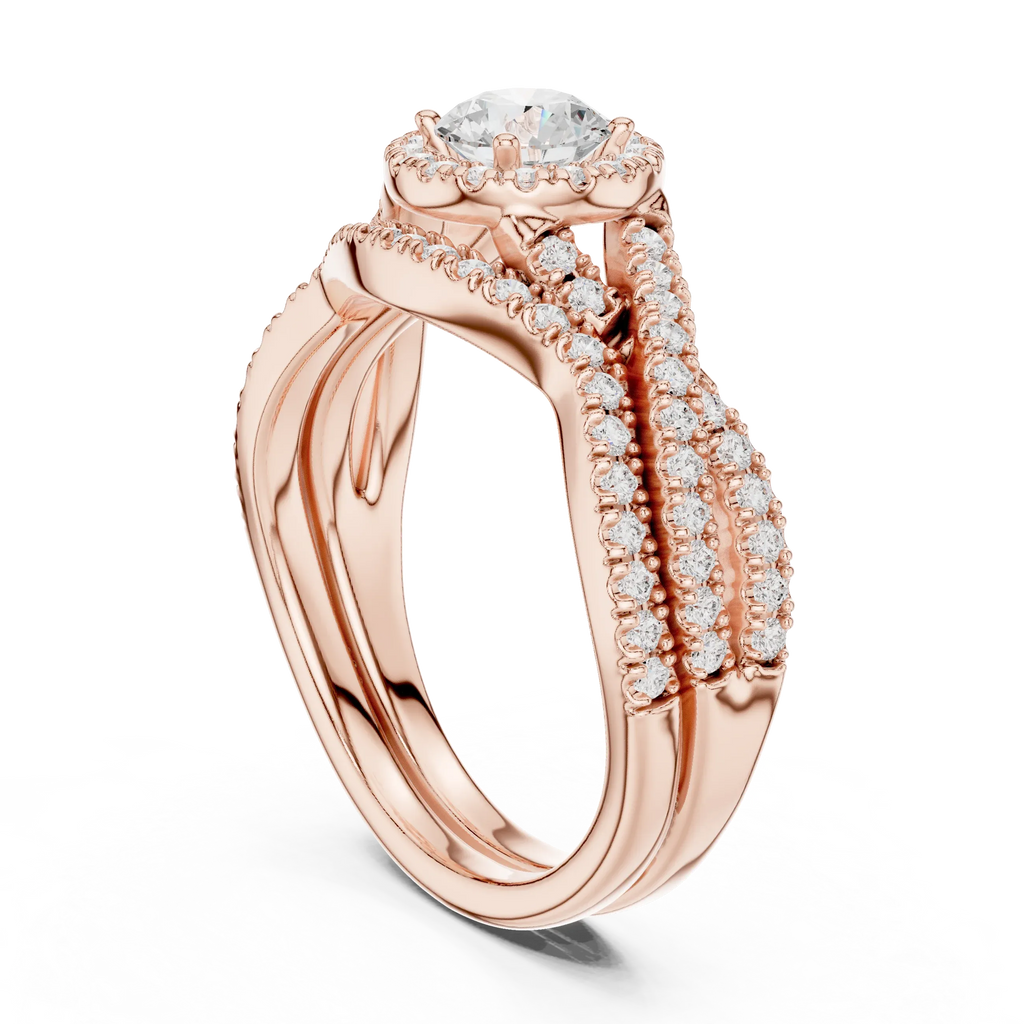 E Color VVS1 Round Lab Created Diamond Wedding Ring