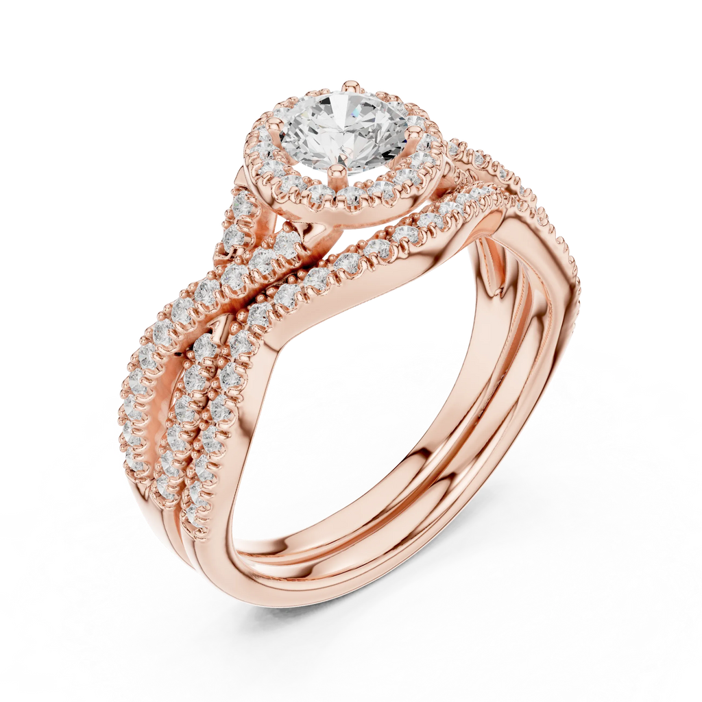 E Color VVS1 Round Lab Created Diamond Wedding Ring
