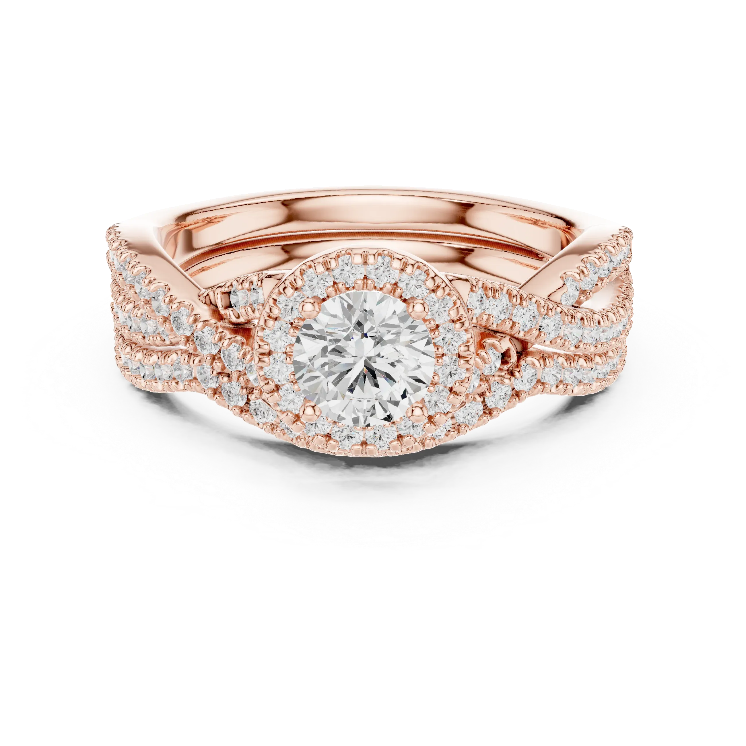 E Color VVS1 Round Lab Created Diamond Wedding Ring