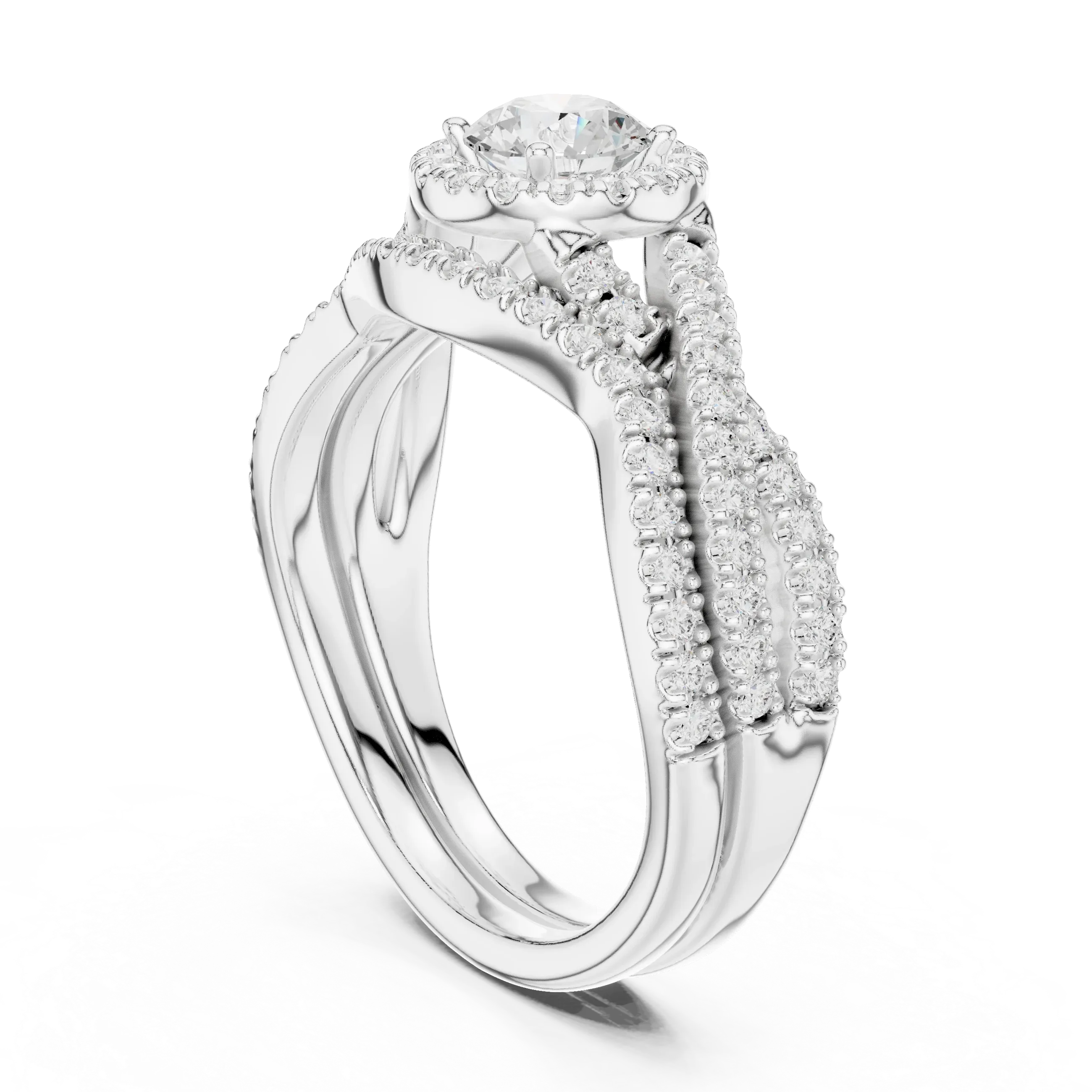 E Color VVS1 Round Lab Created Diamond Wedding Ring