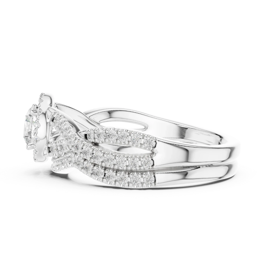 E Color VVS1 Round Lab Created Diamond Wedding Ring