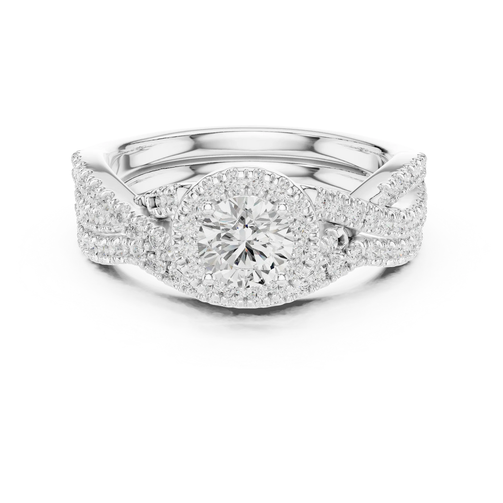 E Color VVS1 Round Lab Created Diamond Wedding Ring