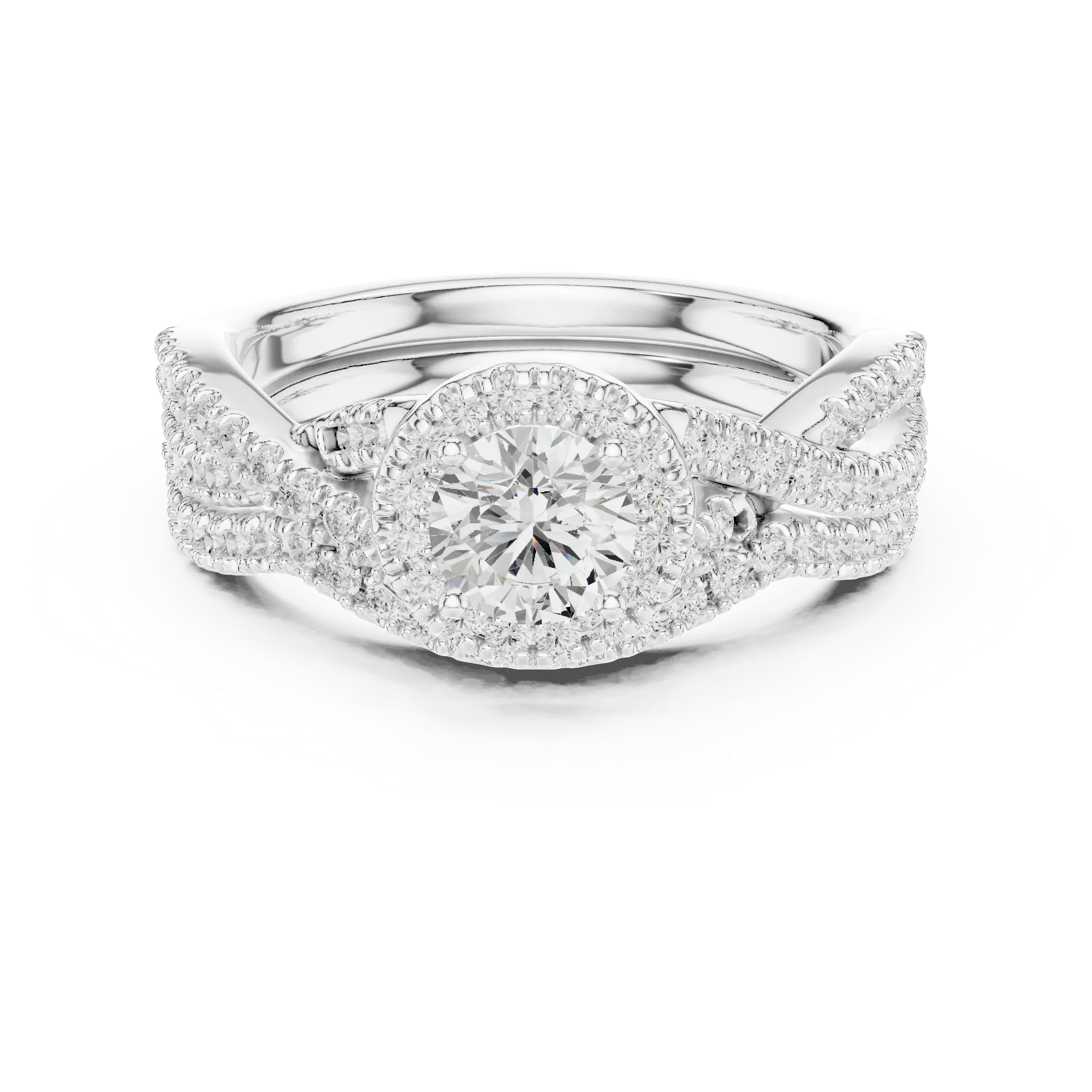 E Color VVS1 Round Lab Created Diamond Wedding Ring