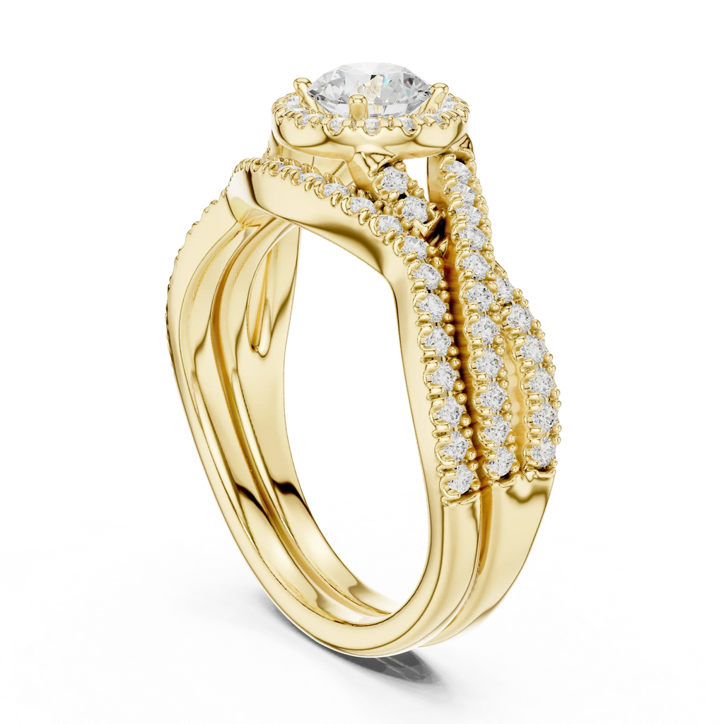 E Color VVS1 Round Lab Created Diamond Wedding Ring