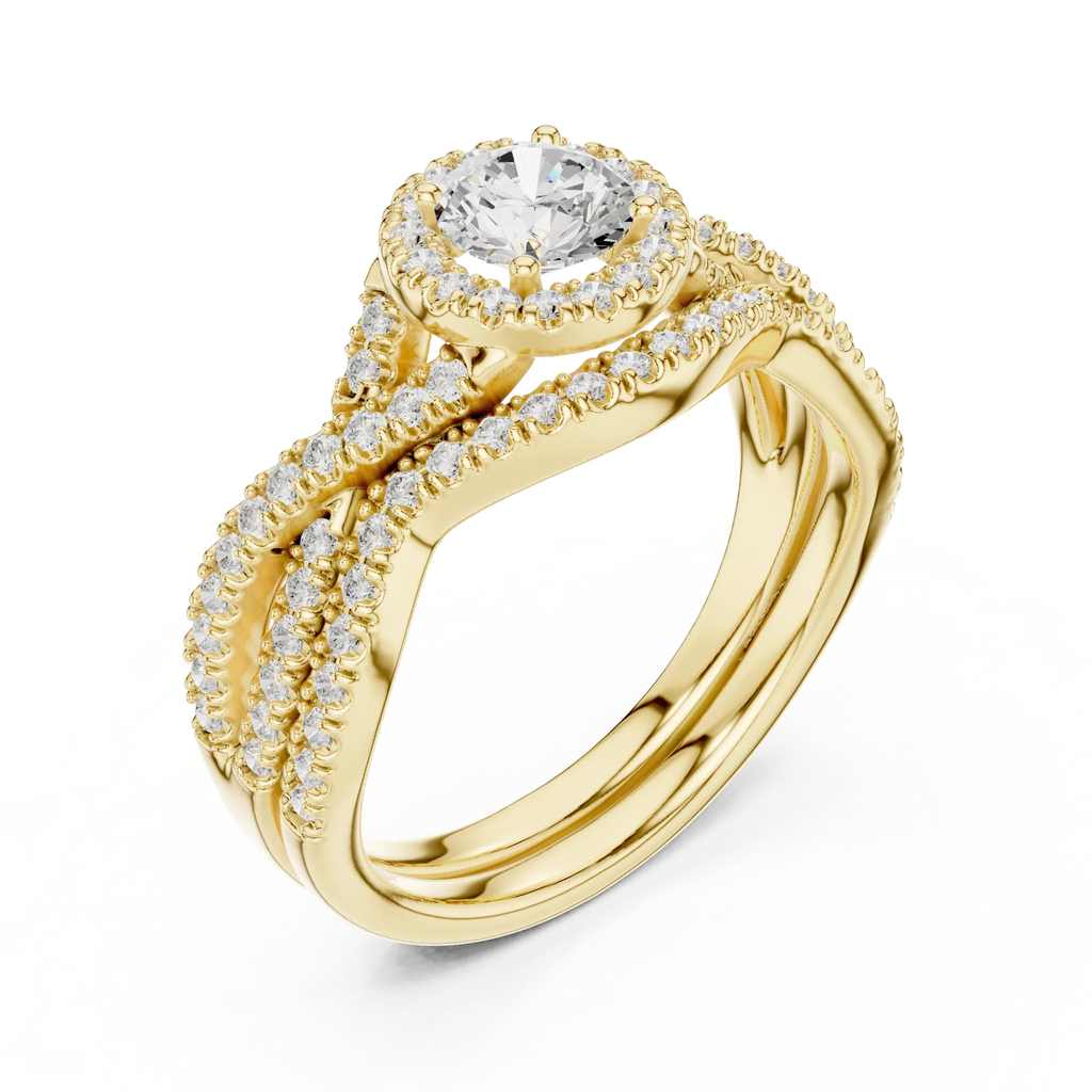 E Color VVS1 Round Lab Created Diamond Wedding Ring