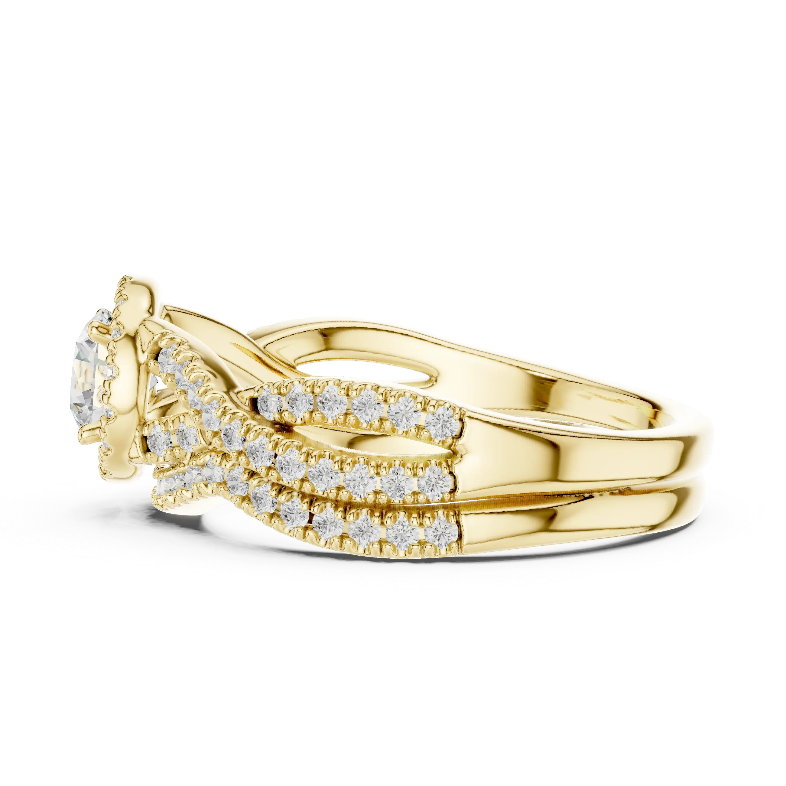 E Color VVS1 Round Lab Created Diamond Wedding Ring