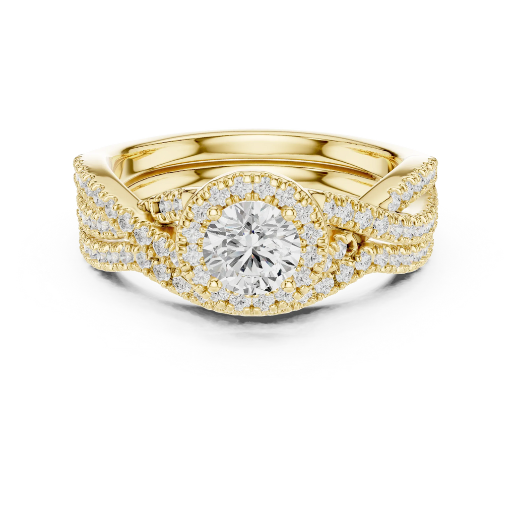 E Color VVS1 Round Lab Created Diamond Wedding Ring