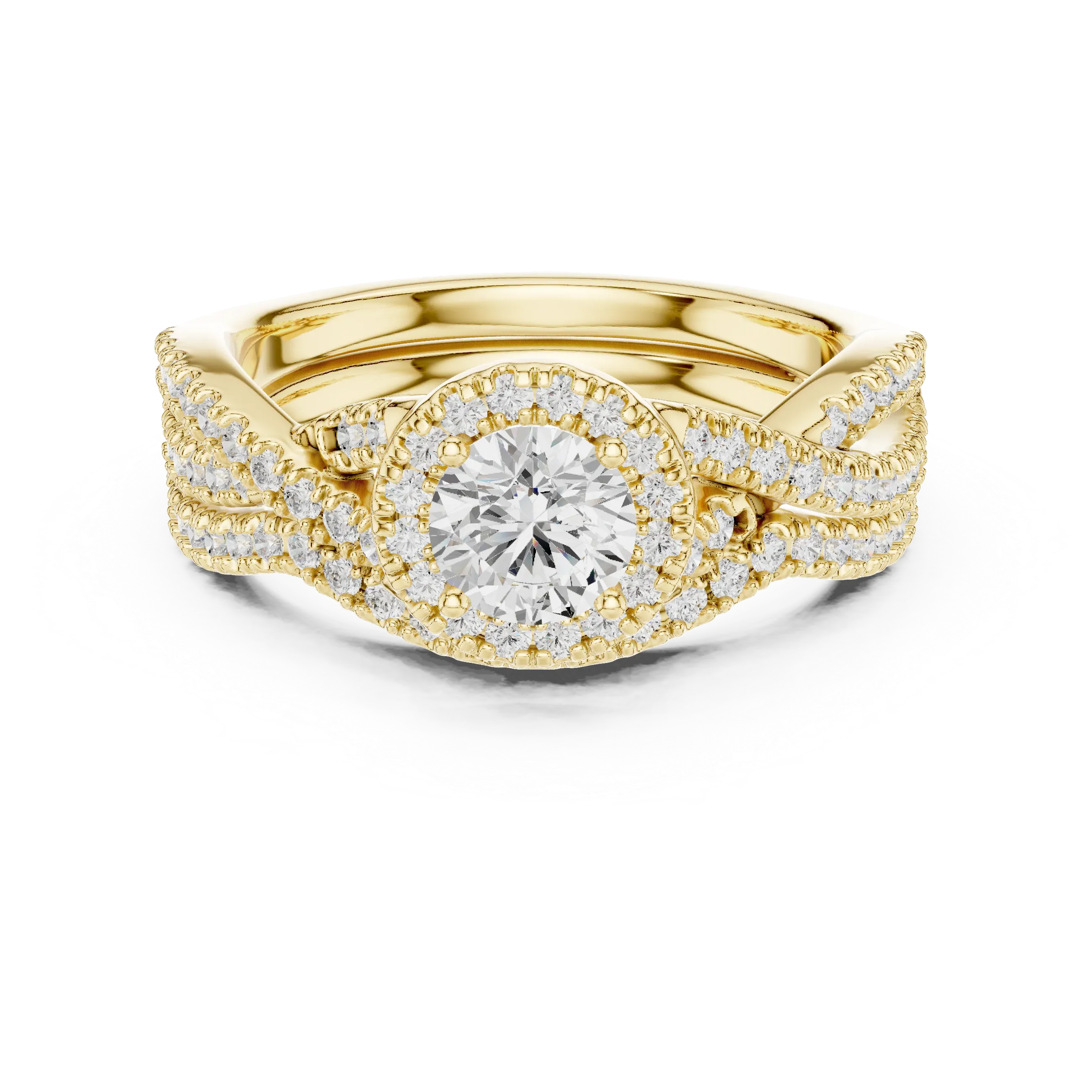 E Color VVS1 Round Lab Created Diamond Wedding Ring