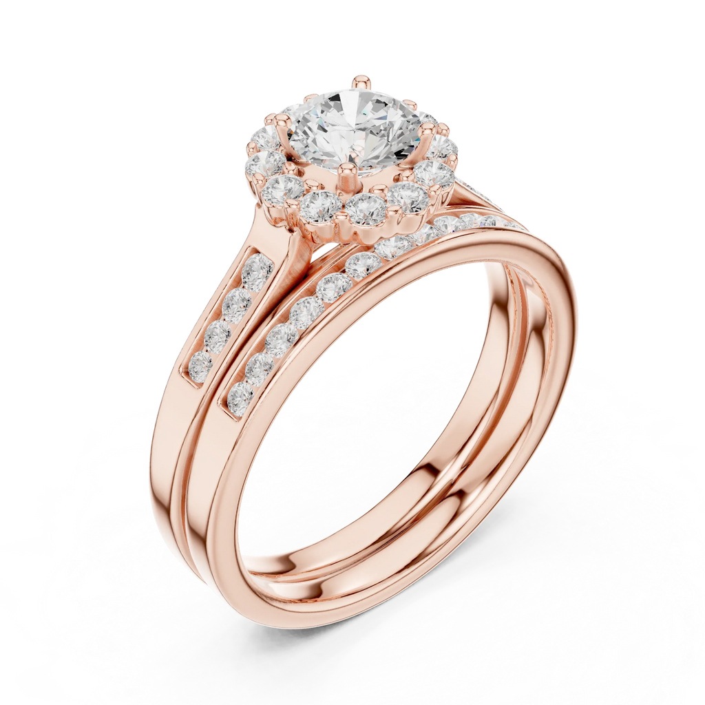Delicate Round Moissanite Ring with  Detail