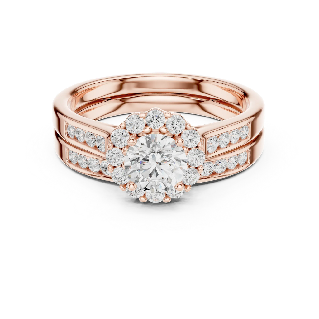 Delicate Round Moissanite Ring with  Detail