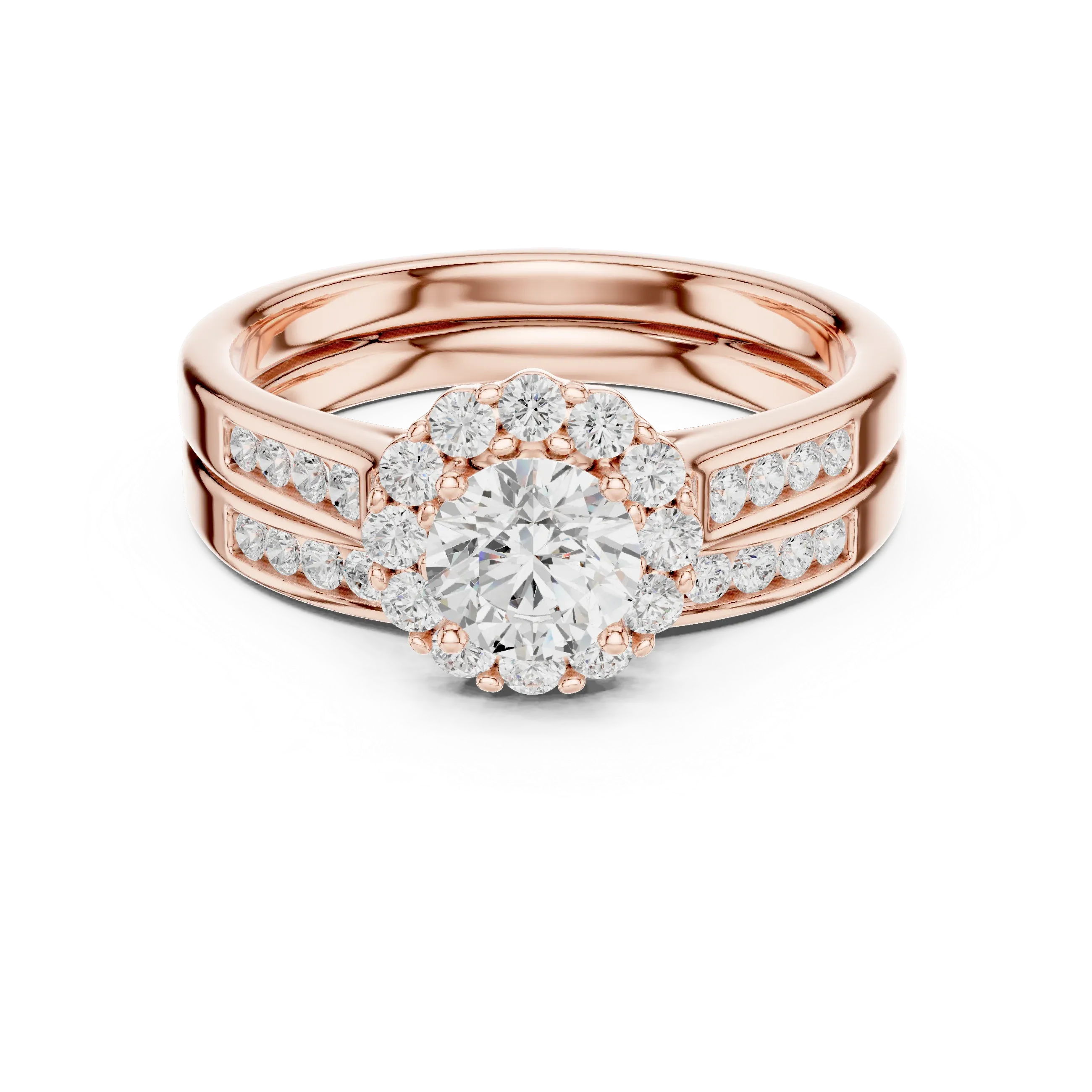 Delicate Round Moissanite Ring with  Detail
