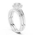Delicate Round Moissanite Ring with  Detail