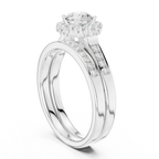 Delicate Round Moissanite Ring with  Detail