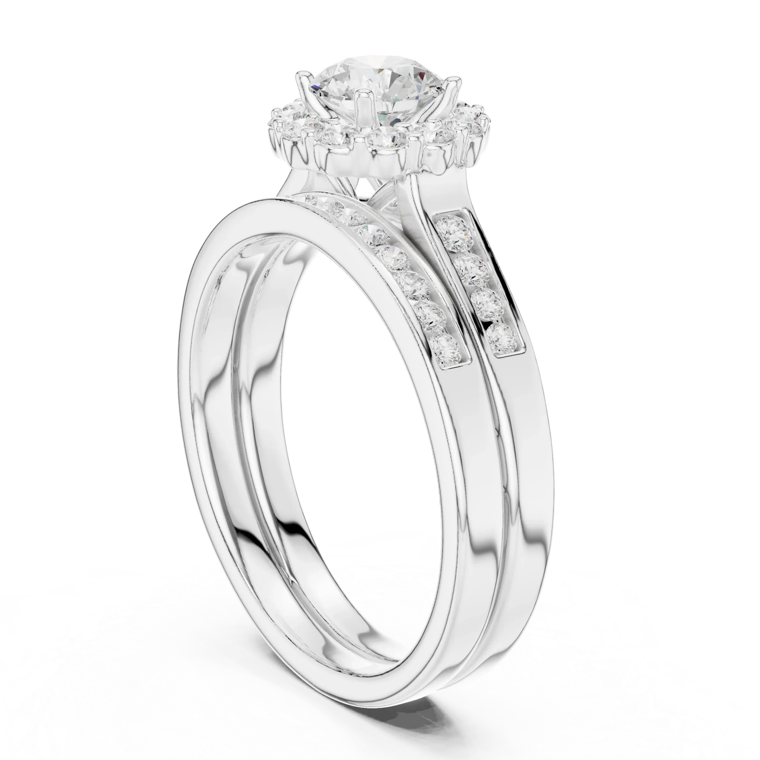 Delicate Round Moissanite Ring with  Detail