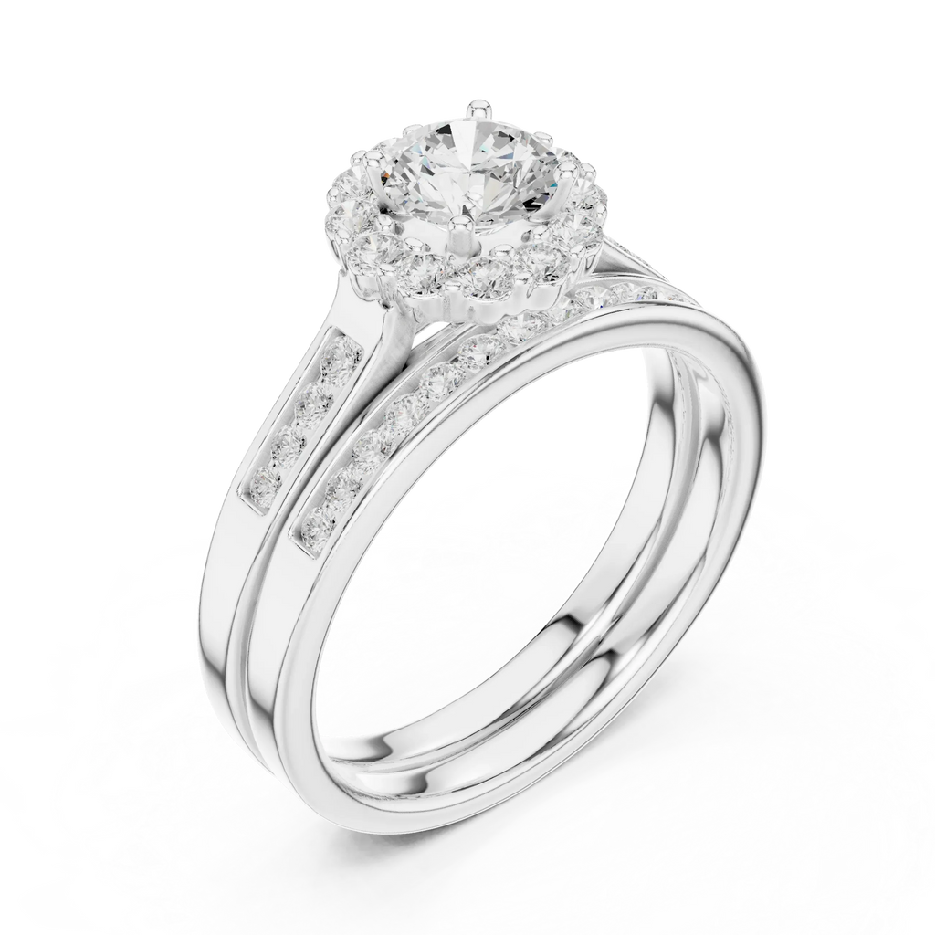 Delicate Round Moissanite Ring with  Detail