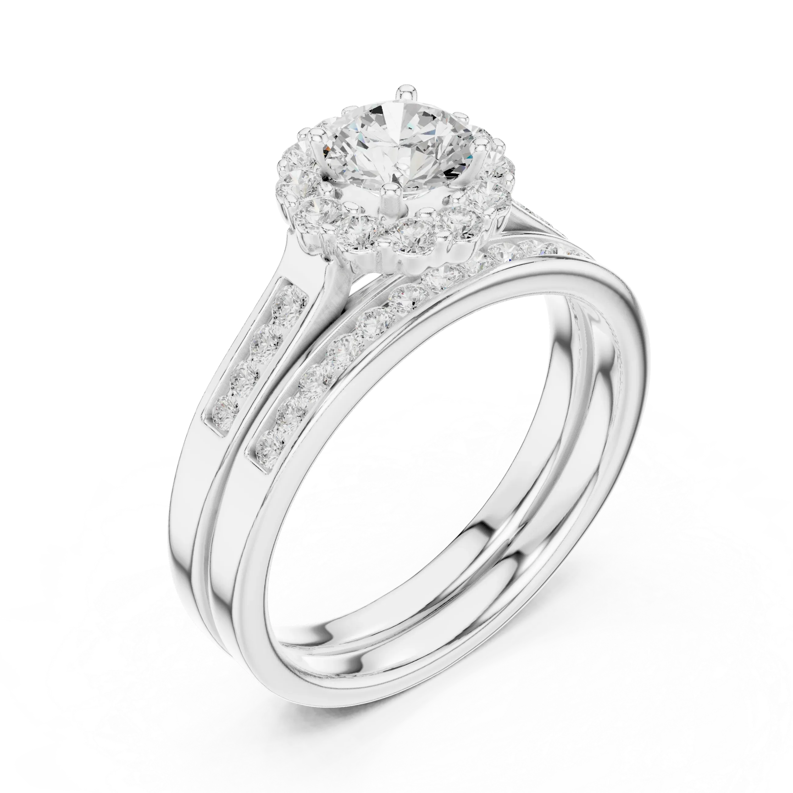 Delicate Round Moissanite Ring with  Detail