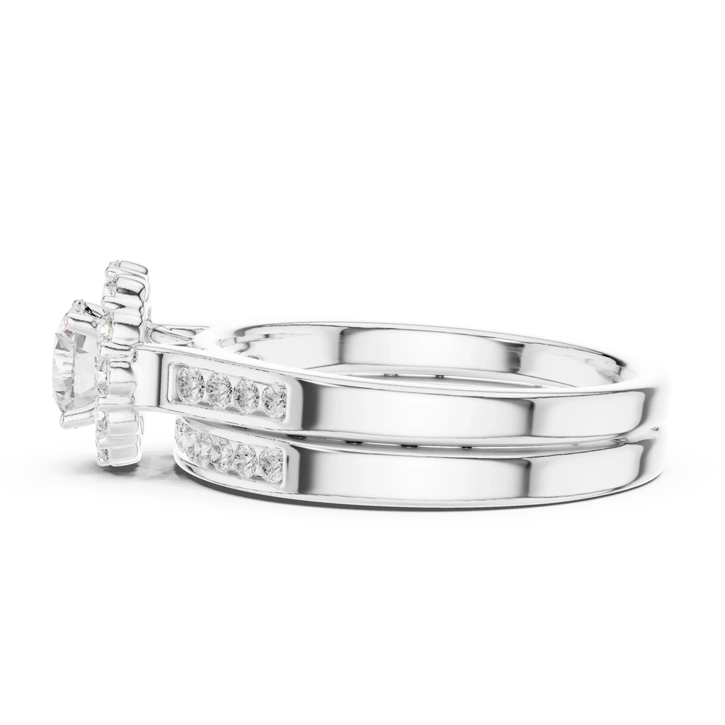 Delicate Round Moissanite Ring with  Detail