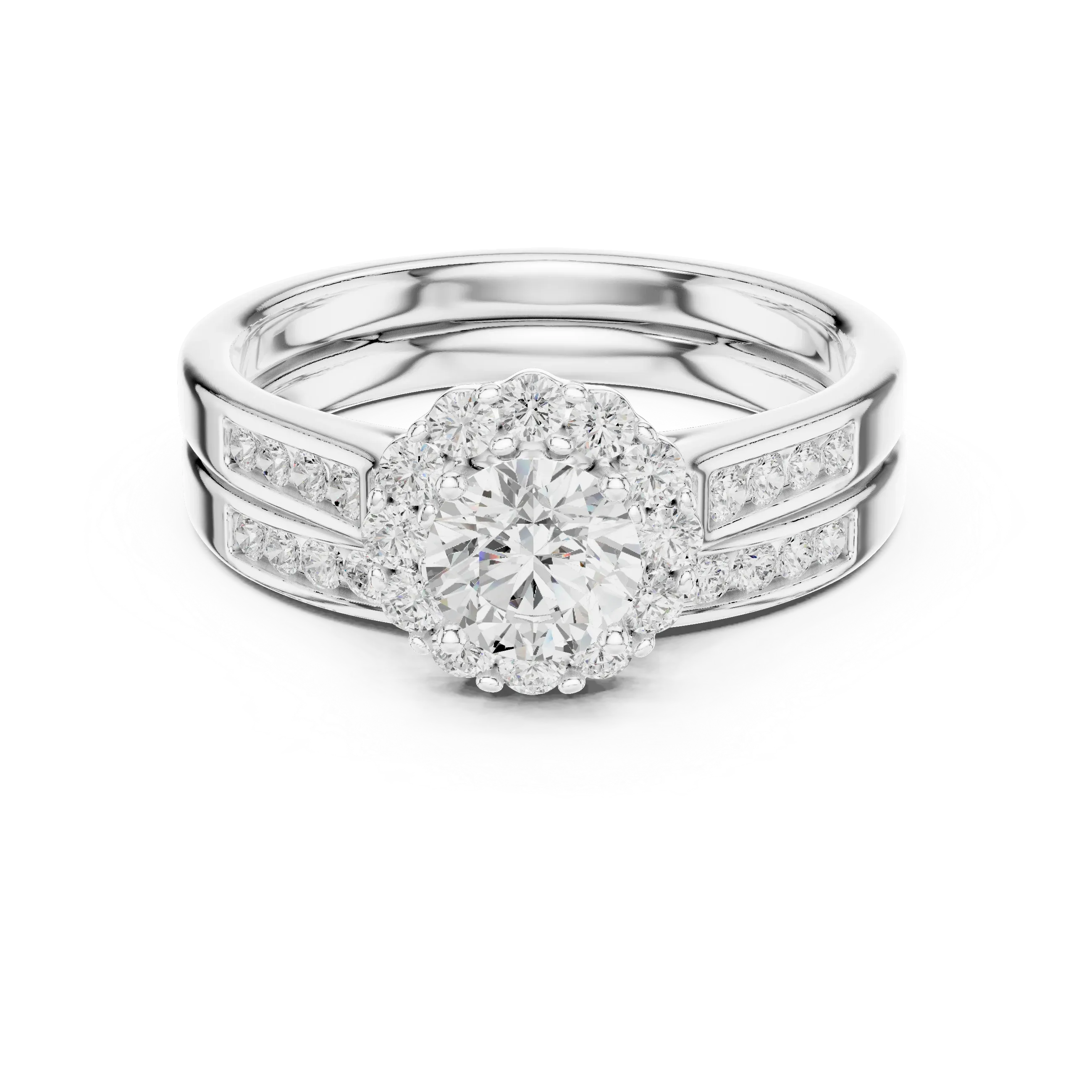 Delicate Round Moissanite Ring with  Detail