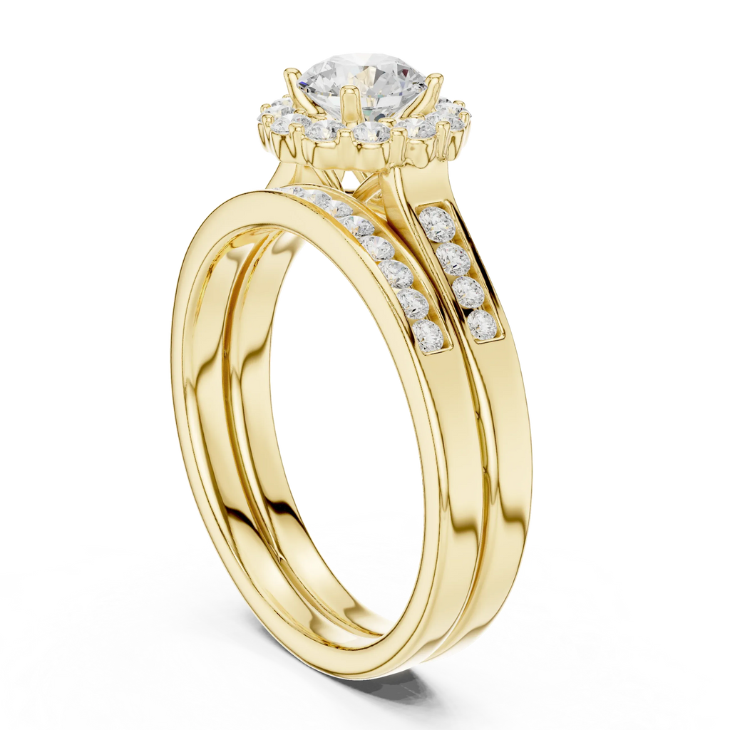 Delicate Round Moissanite Ring with  Detail