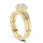 Delicate Round Moissanite Ring with  Detail