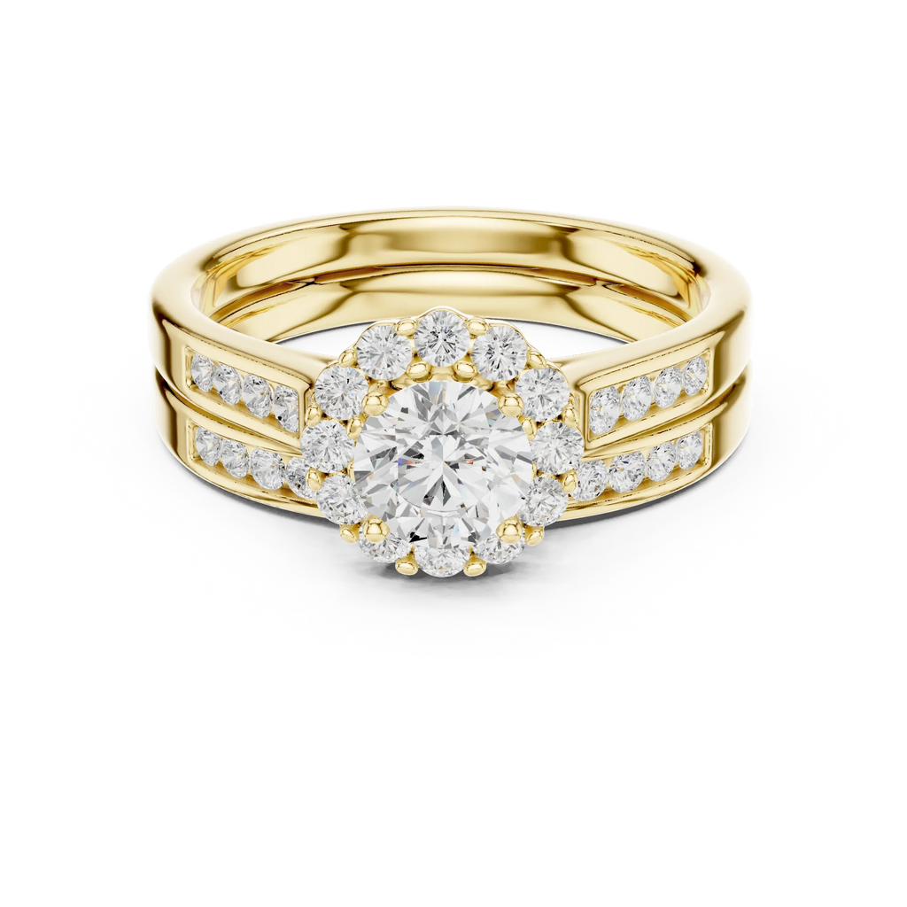 Delicate Round Moissanite Ring with  Detail