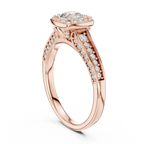 F Color Round Lab Grown Diamond  Engagement Ring