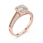 F Color Round Lab Grown Diamond  Engagement Ring