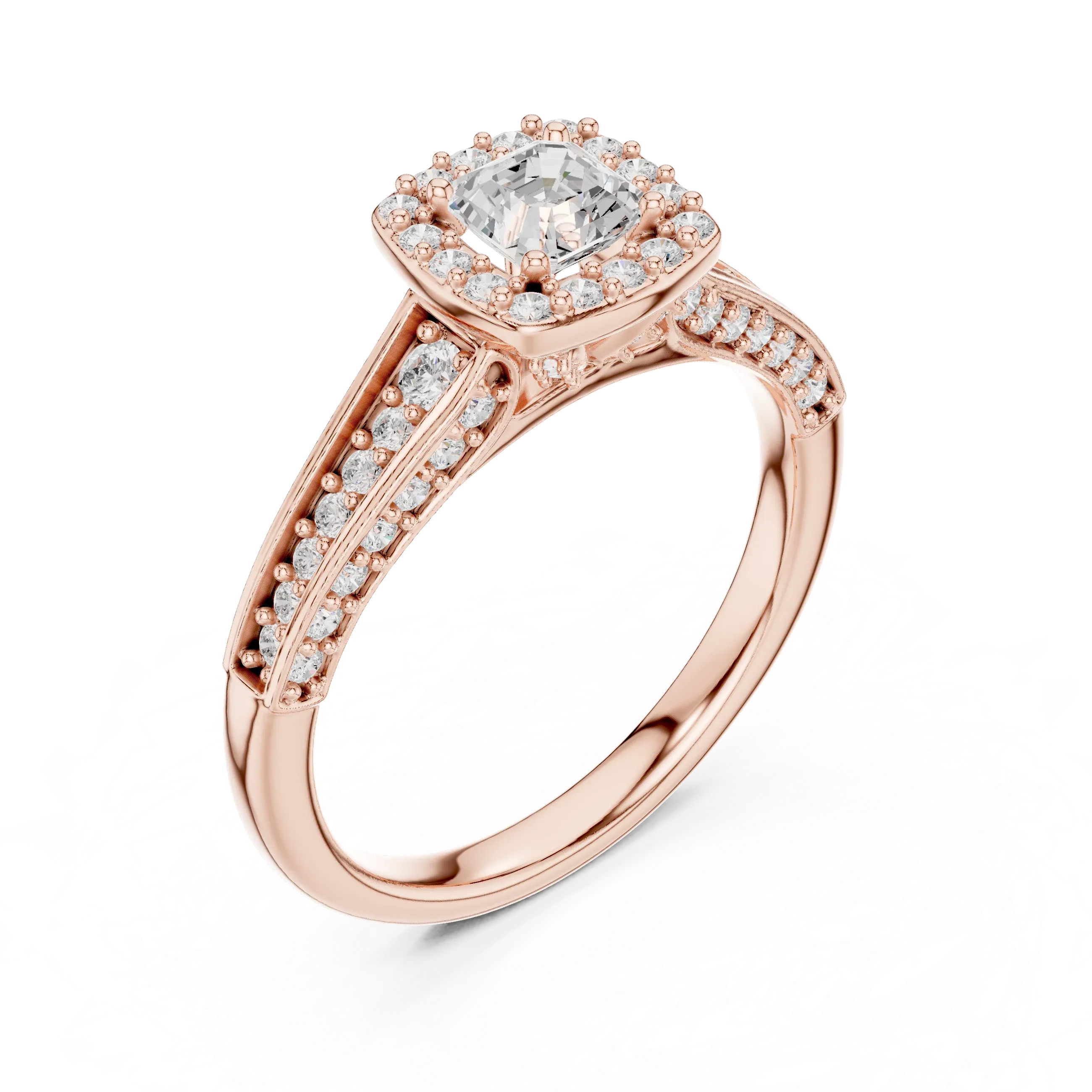 F Color Round Lab Grown Diamond  Engagement Ring