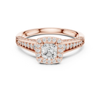 F Color Round Lab Grown Diamond  Engagement Ring