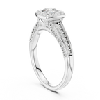 F Color Round Lab Grown Diamond  Engagement Ring