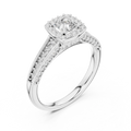 F Color Round Lab Grown Diamond  Engagement Ring