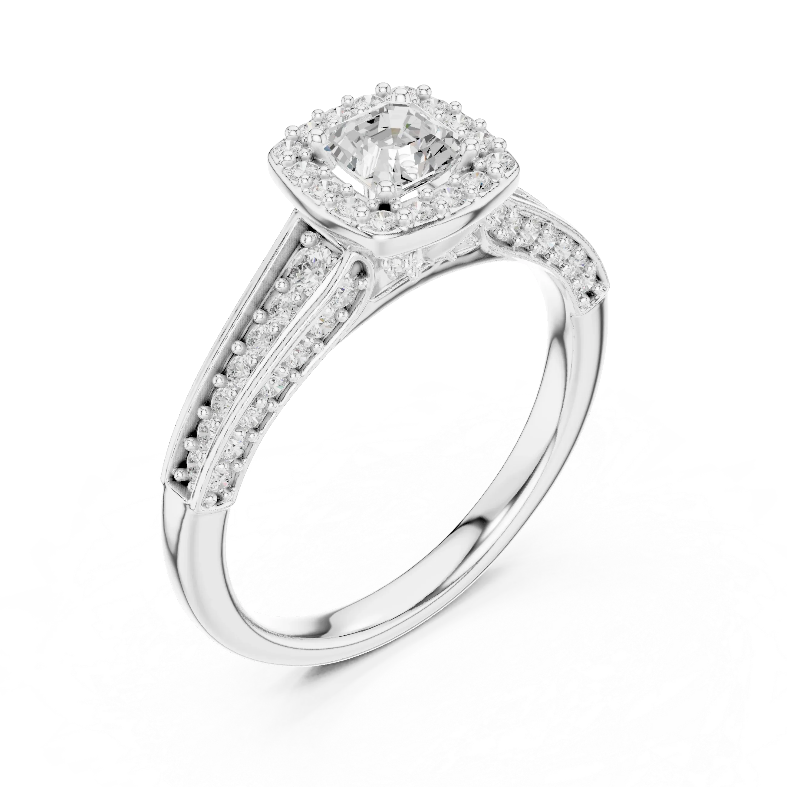 F Color Round Lab Grown Diamond  Engagement Ring