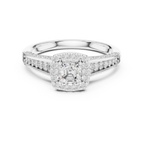 F Color Round Lab Grown Diamond  Engagement Ring