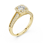 F Color Round Lab Grown Diamond  Engagement Ring