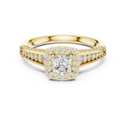 F Color Round Lab Grown Diamond  Engagement Ring