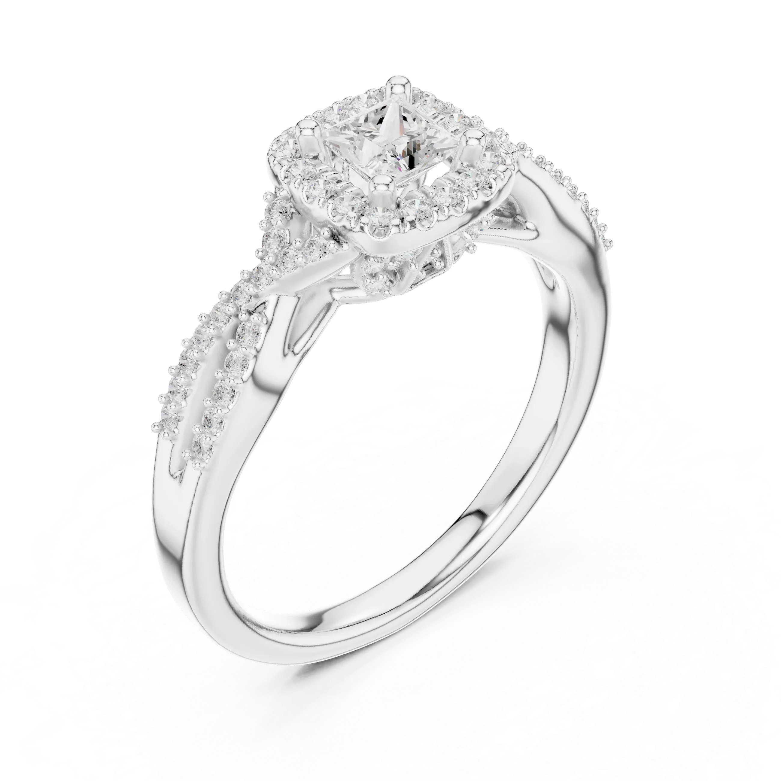 Luxury Round Moissanite  Ring D Color VVS