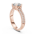Round Moissanite Pavé Engagement Ring D Color VVS1