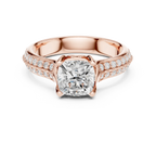 Round Moissanite Pavé Engagement Ring D Color VVS1