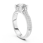 Round Moissanite Pavé Engagement Ring D Color VVS1