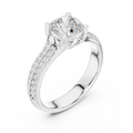 Round Moissanite Pavé Engagement Ring D Color VVS1