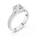 Round Moissanite Pavé Engagement Ring D Color VVS1