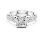 Round Moissanite Pavé Engagement Ring D Color VVS1