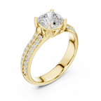 Round Moissanite Pavé Engagement Ring D Color VVS1
