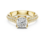 Round Moissanite Pavé Engagement Ring D Color VVS1